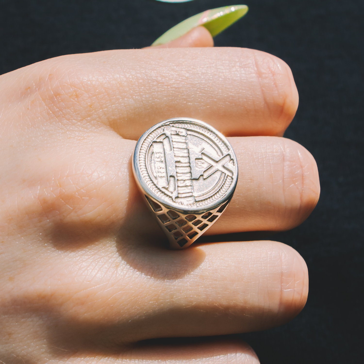 Half Sovereign Ring Silver