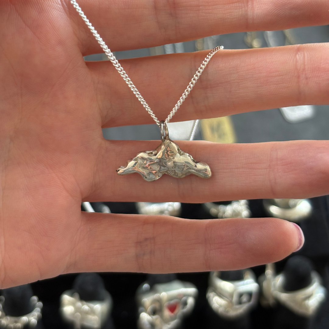 Clouds "Sky High" Charm - 925 Sterling Silver - Small Pendant