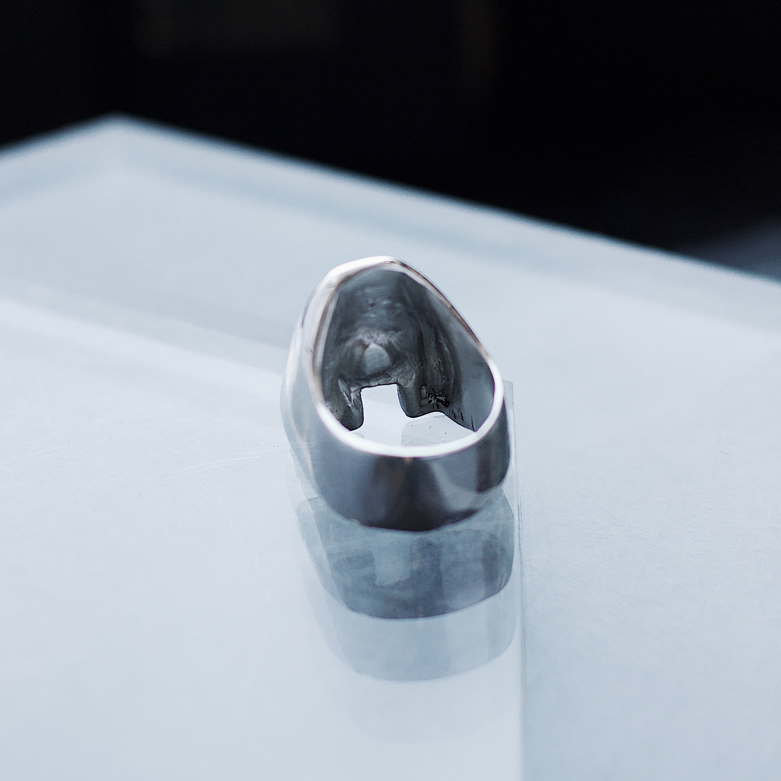 ‘A’ Bold Letter Initial Silver Ring