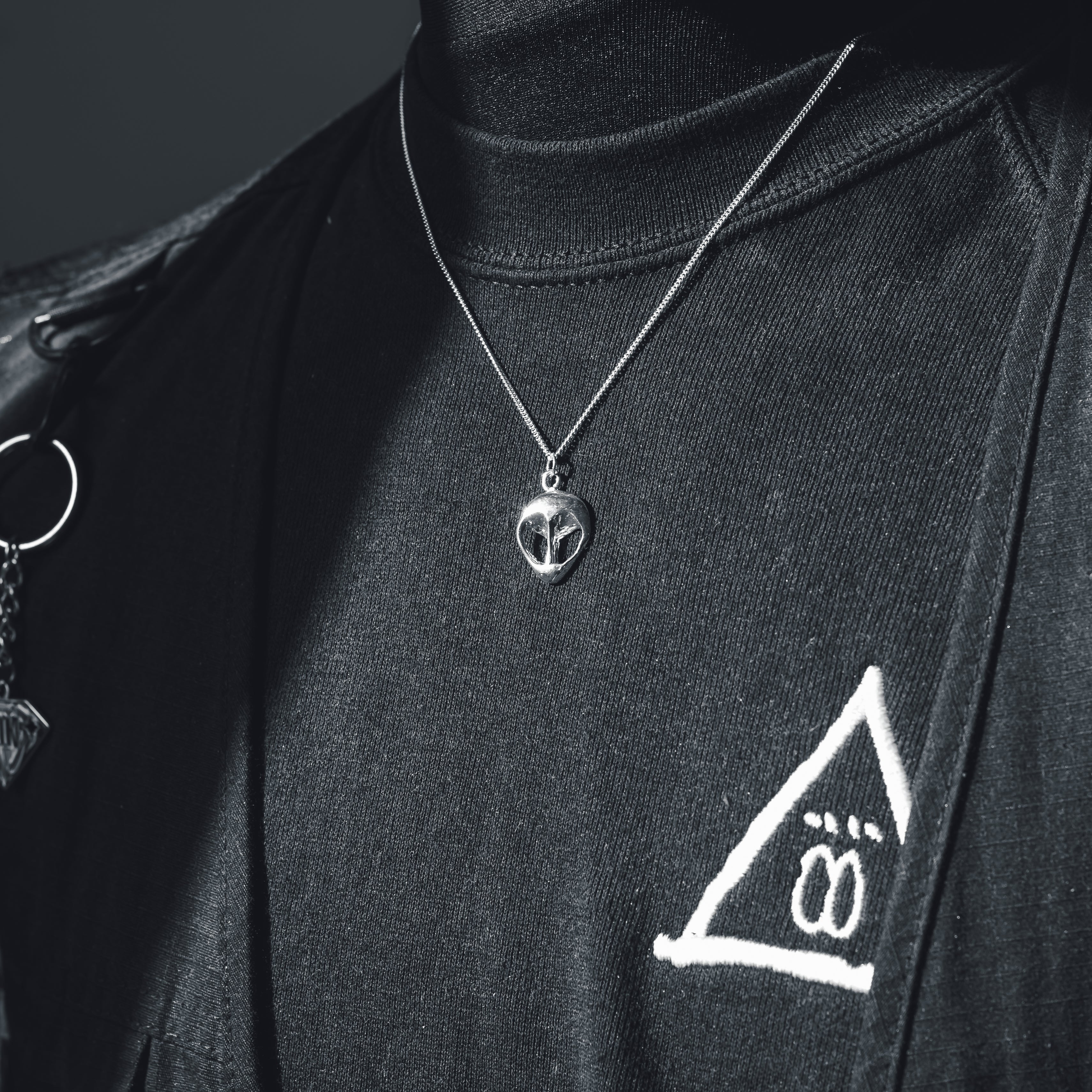 Alien UFO Charm - 925 Sterling Silver - Small Pendant