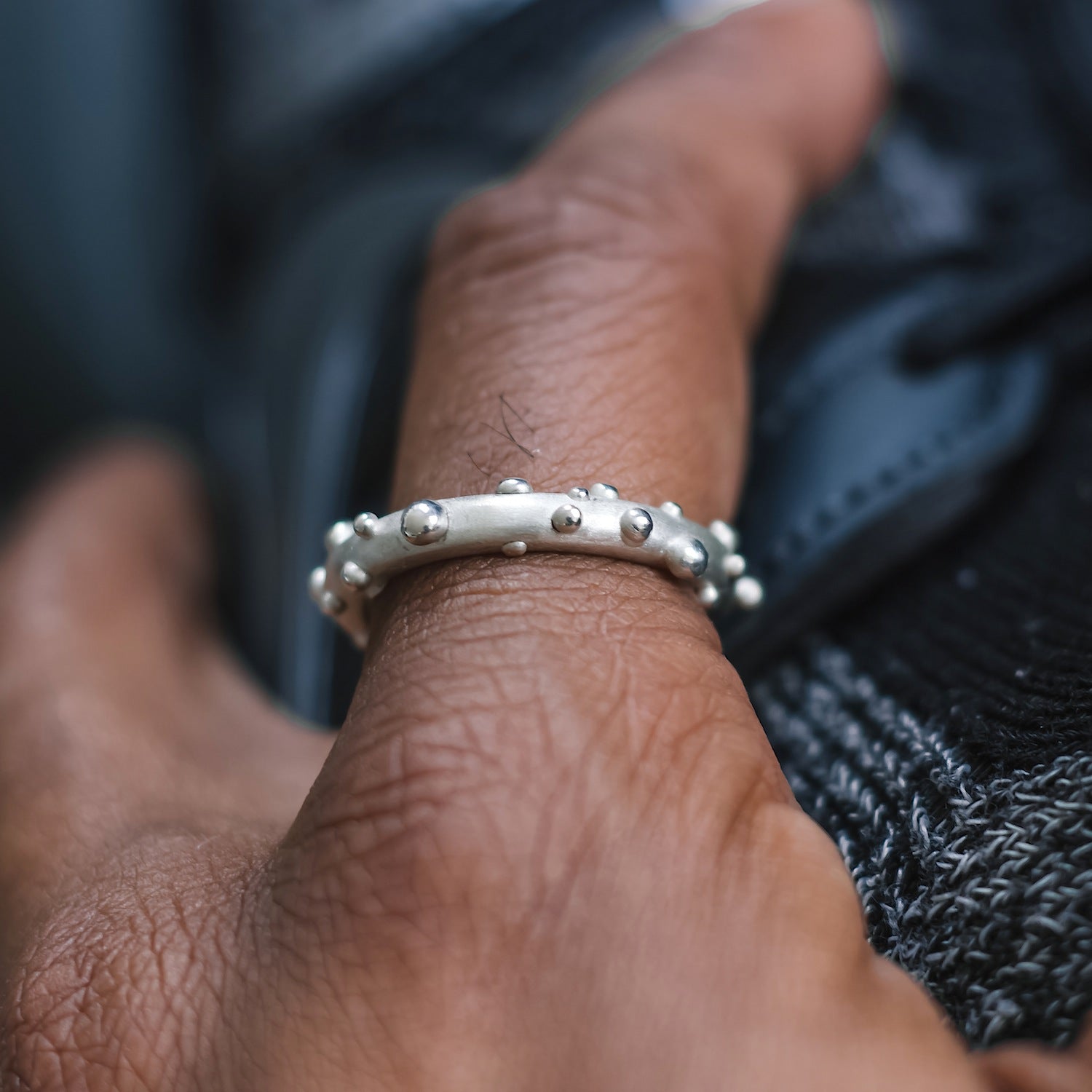 Atom Band Ring - 925 Sterling Silver
