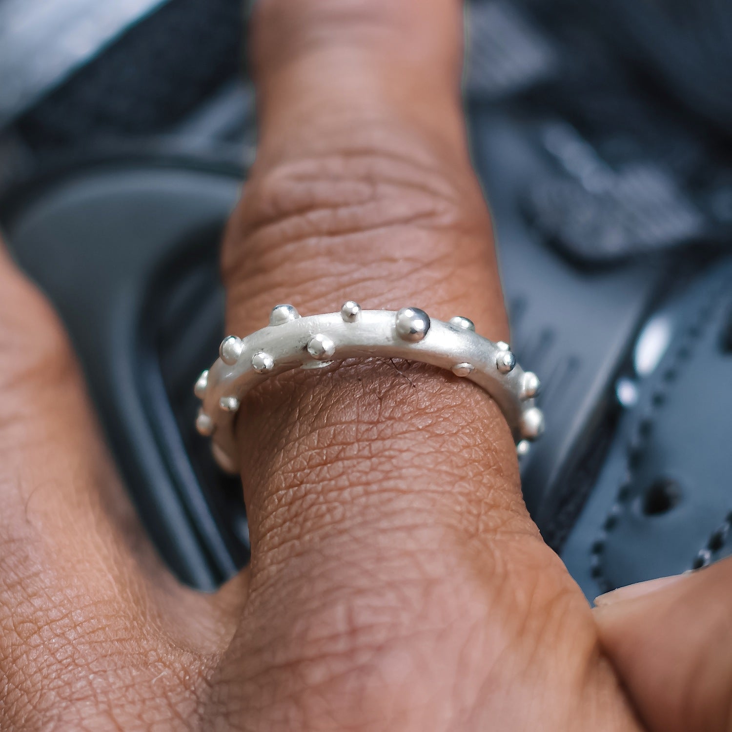 Atom Band Ring - 925 Sterling Silver