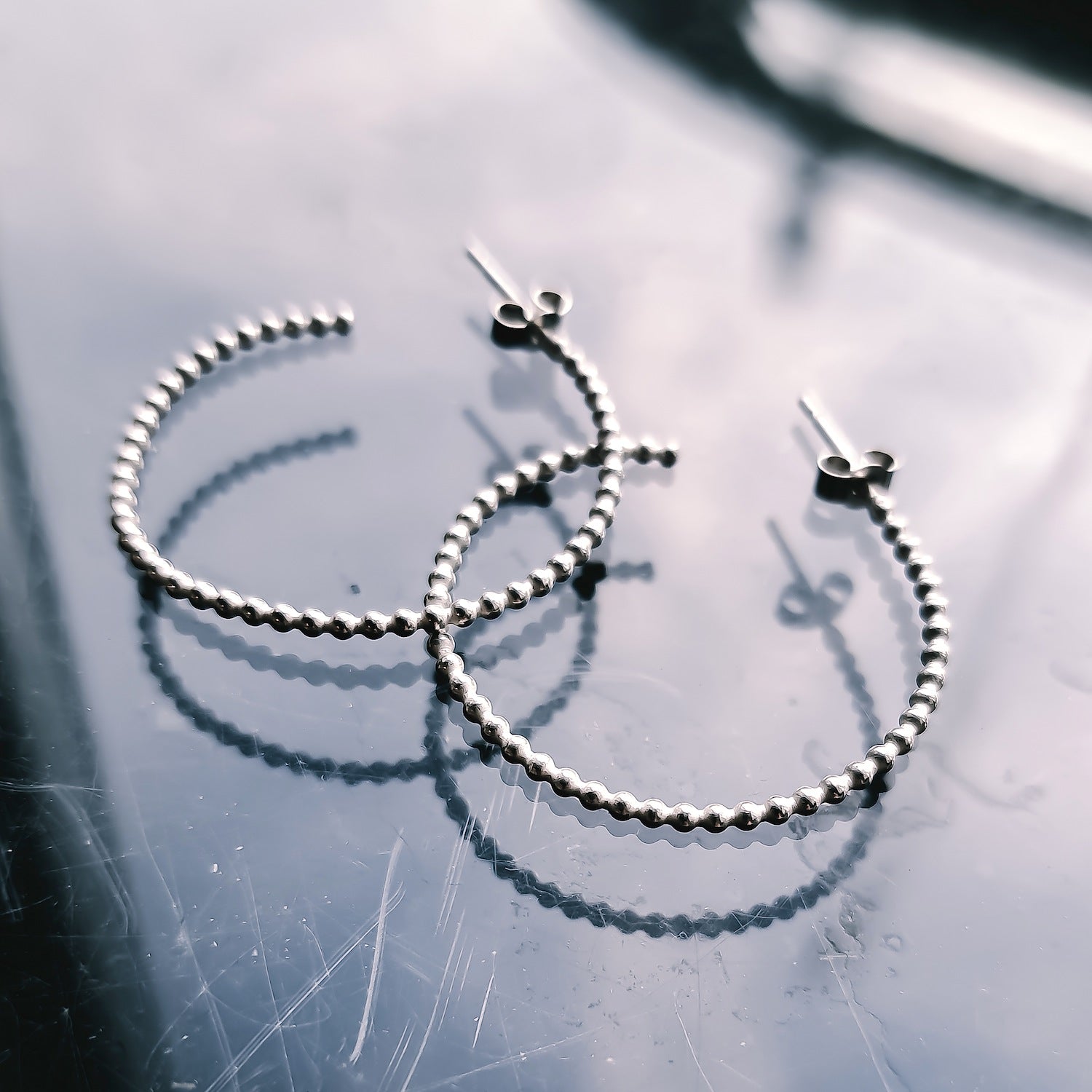 Beaded Orb - Hoop Earrings