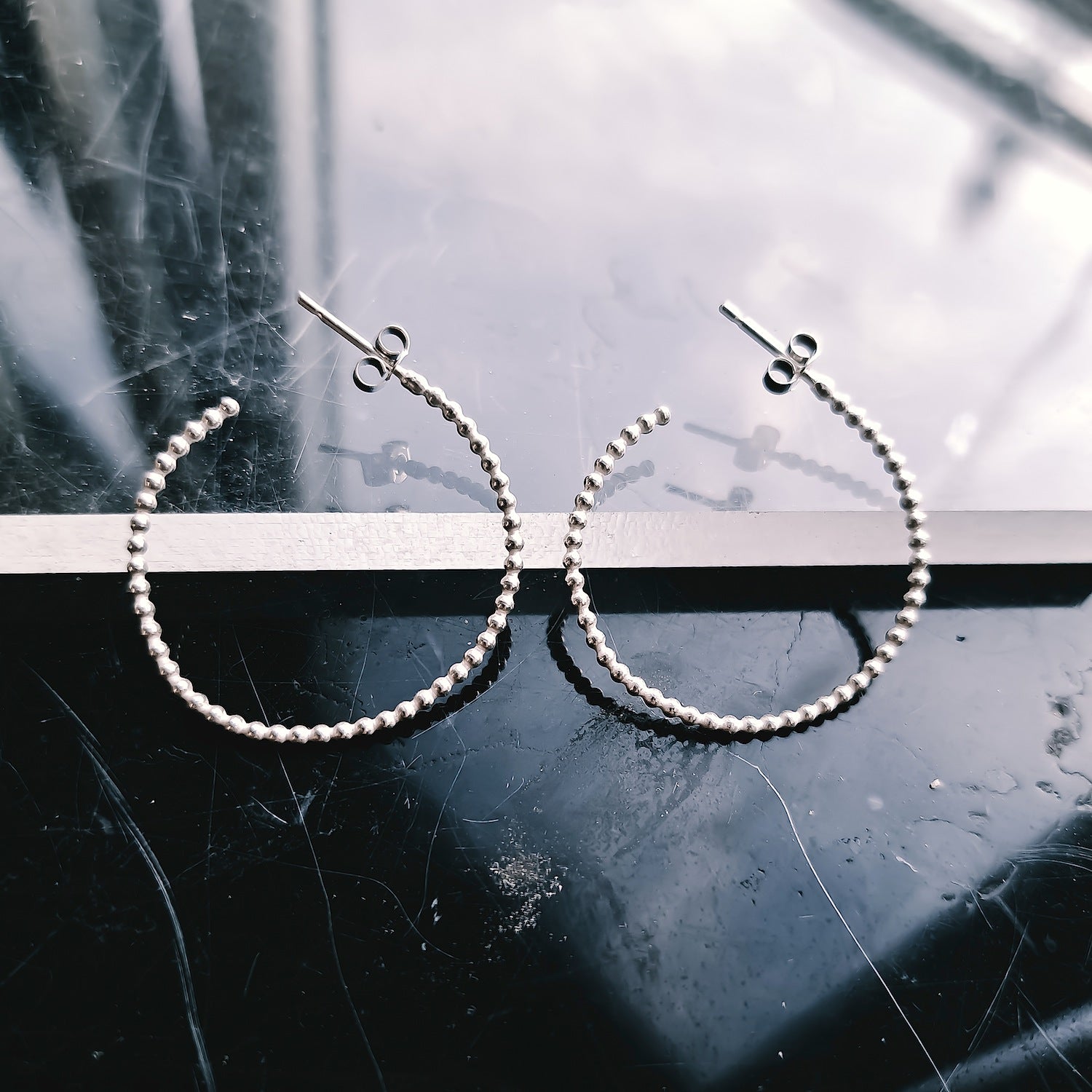 Beaded Orb - Hoop Earrings