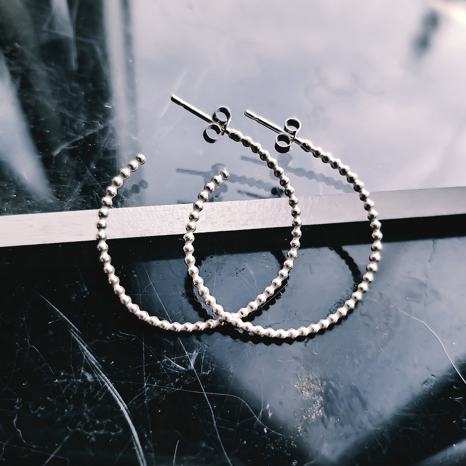 Beaded Orb - Hoop Earrings