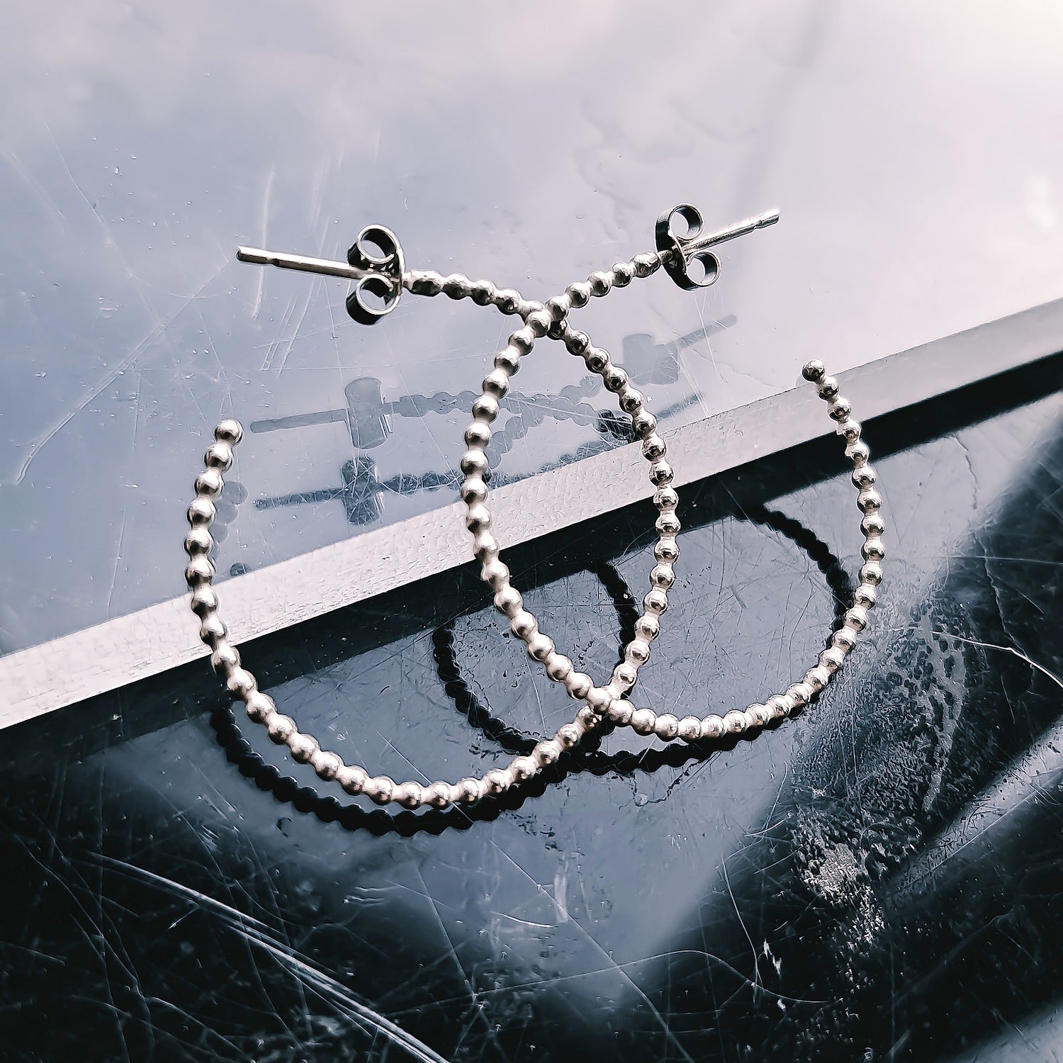 Beaded Orb - Hoop Earrings