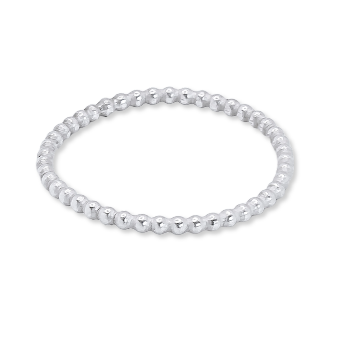 Beaded Orb Beaded Ring - Stacking - 925 Sterling Silver