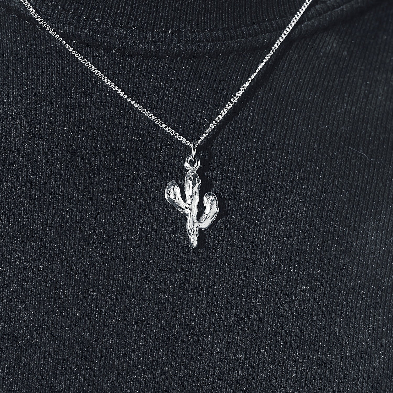 Cactus Charm - 925 Sterling Silver - Small Pendant