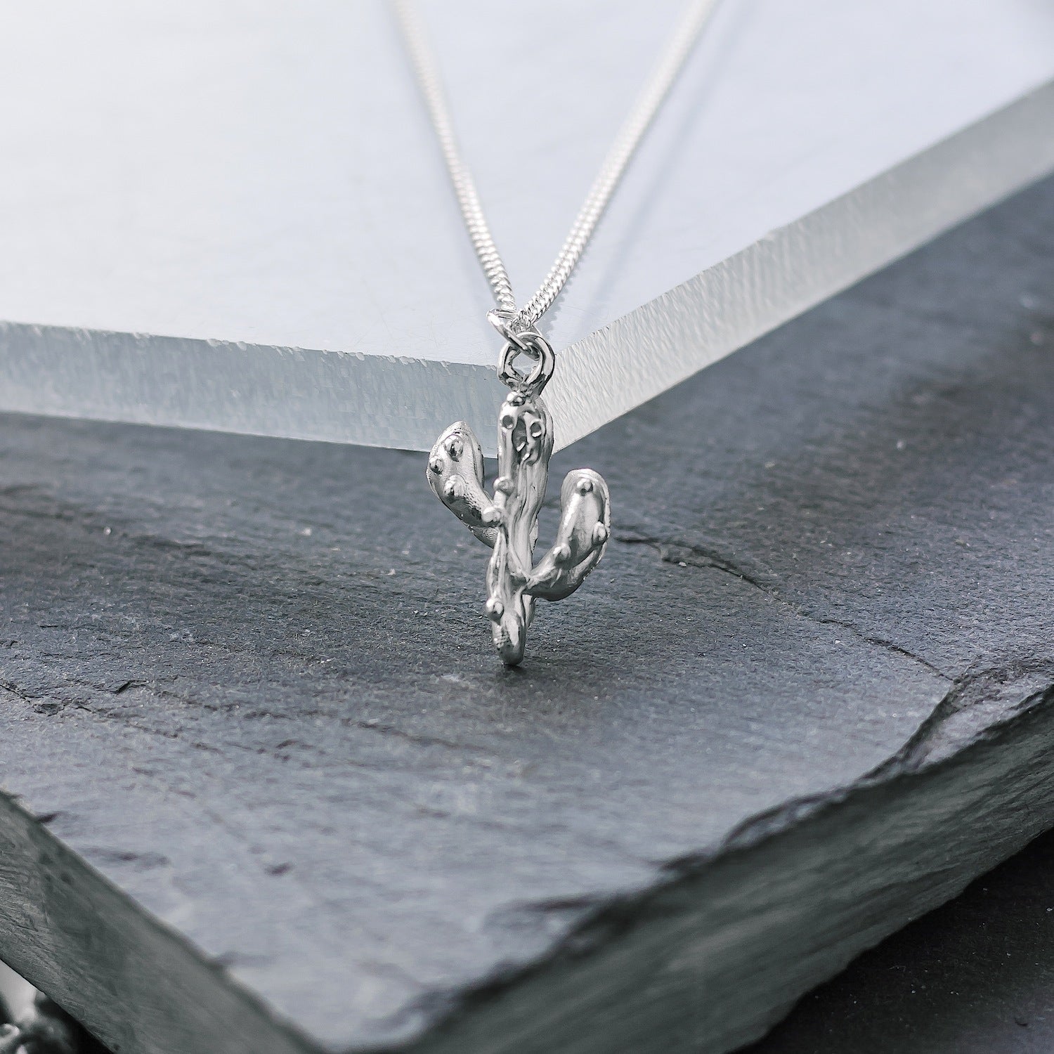 Cactus Charm - 925 Sterling Silver - Small Pendant