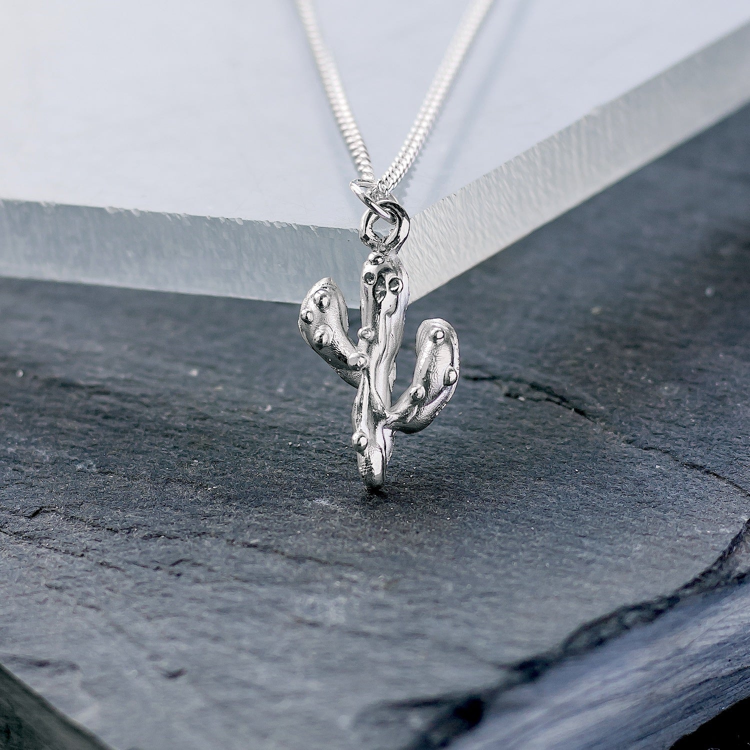 Cactus Charm - 925 Sterling Silver - Small Pendant