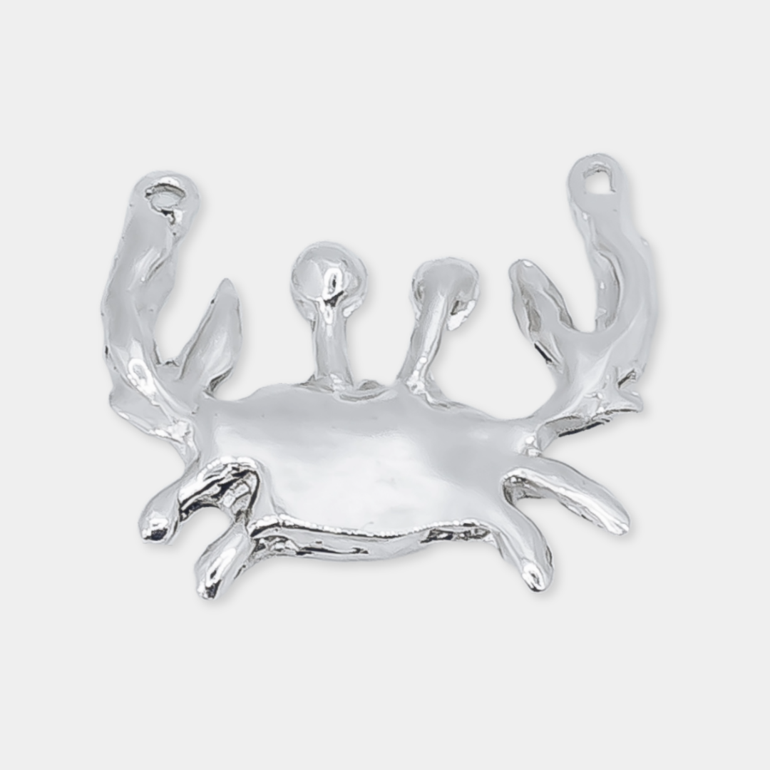 Crab Charm - 925 Sterling Silver - Medium Pendant