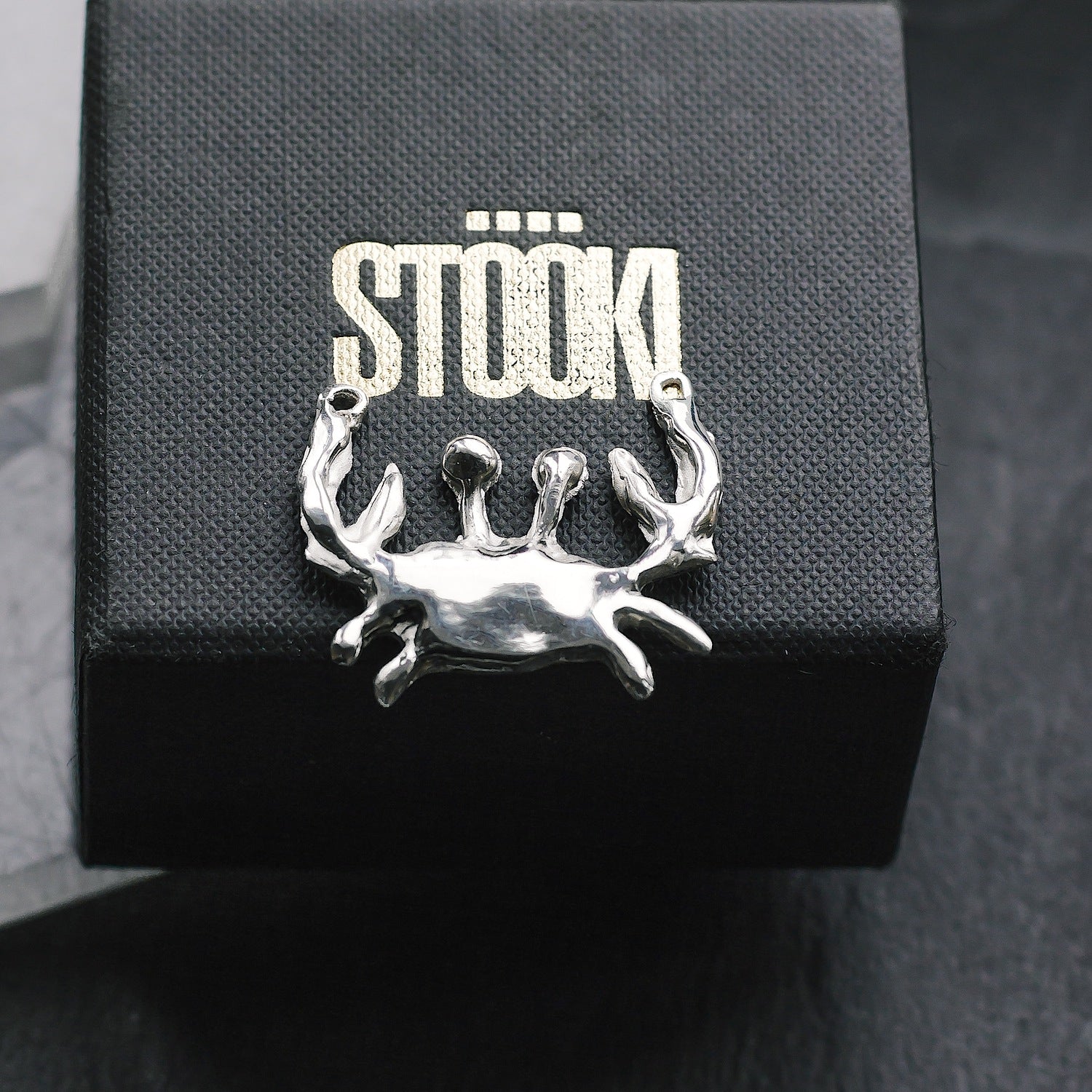Crab Charm - 925 Sterling Silver - Medium Pendant