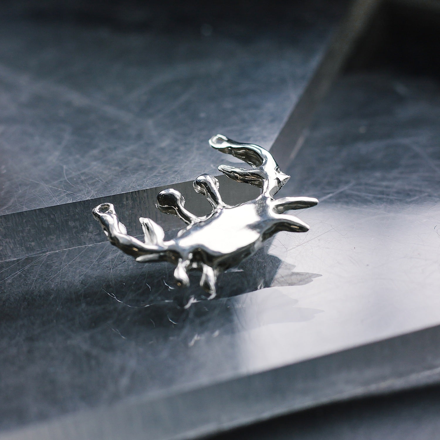 Crab Charm - 925 Sterling Silver - Medium Pendant