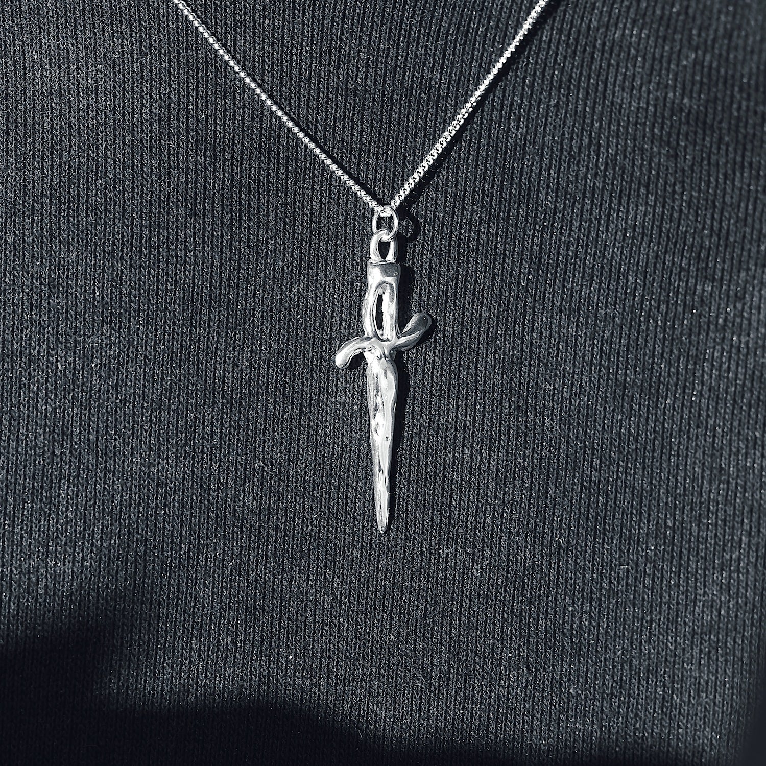 Dagger Charm - 925 Sterling Silver - Small Pendant