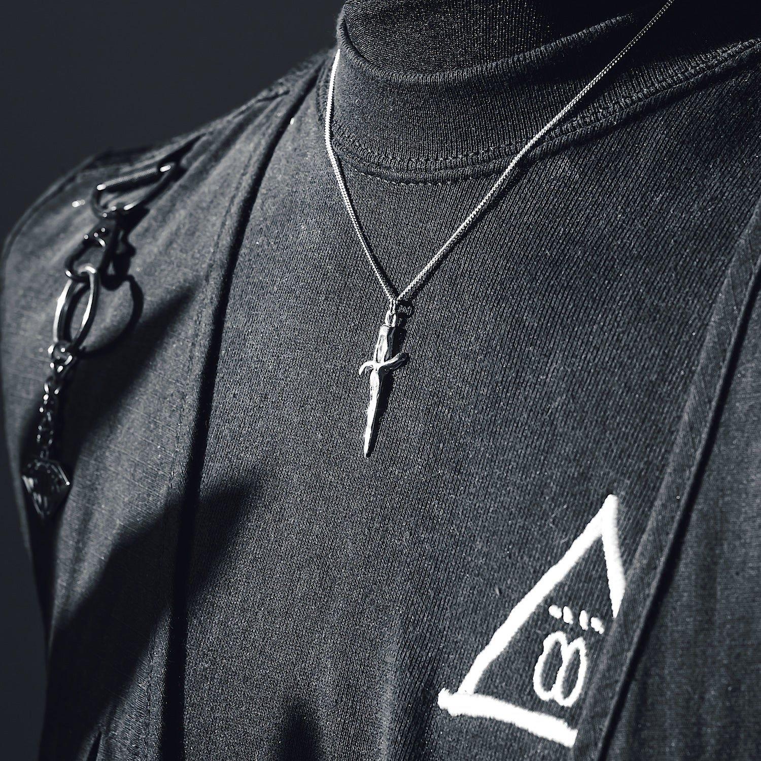 Dagger Charm - 925 Sterling Silver - Small Pendant
