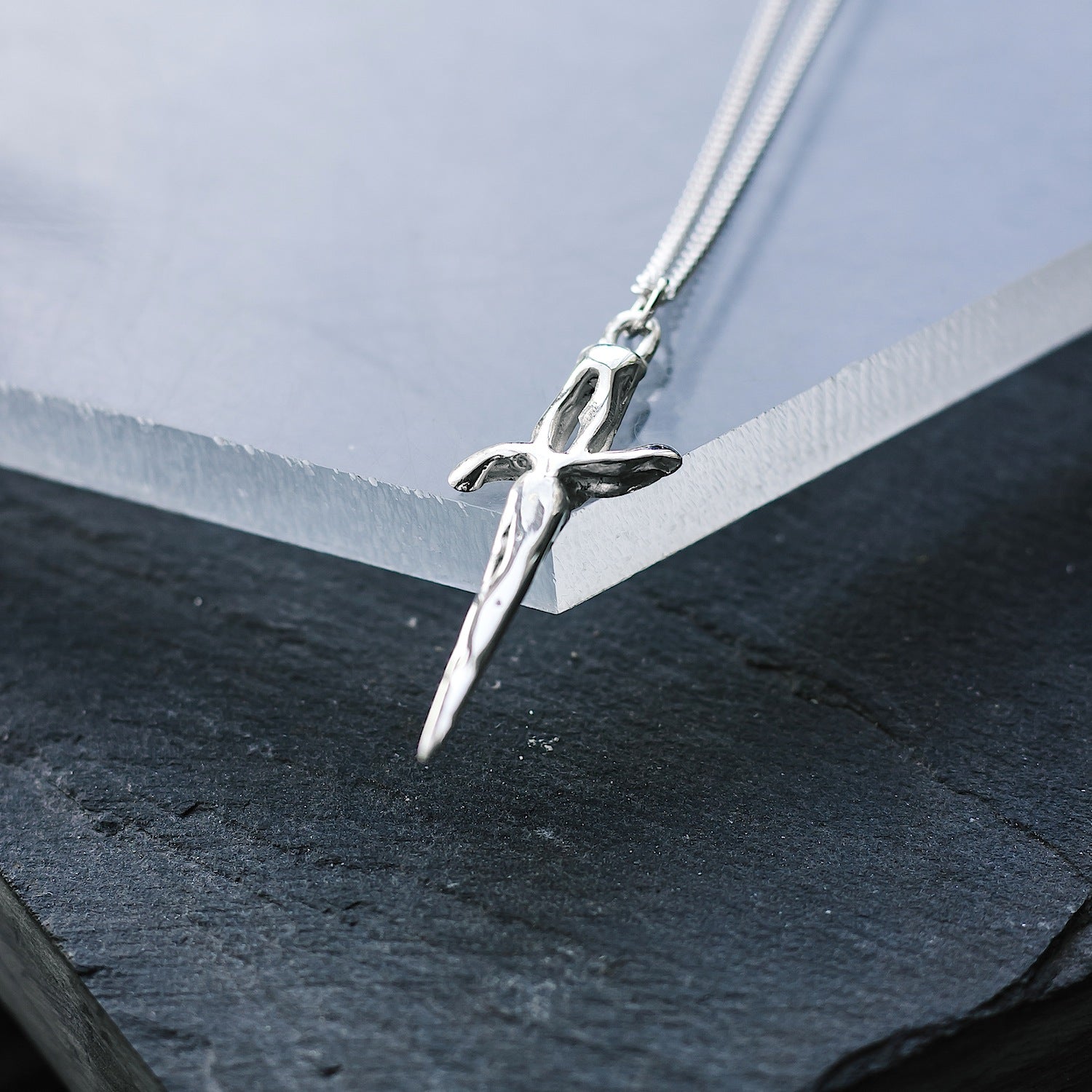 Dagger Charm - 925 Sterling Silver - Small Pendant