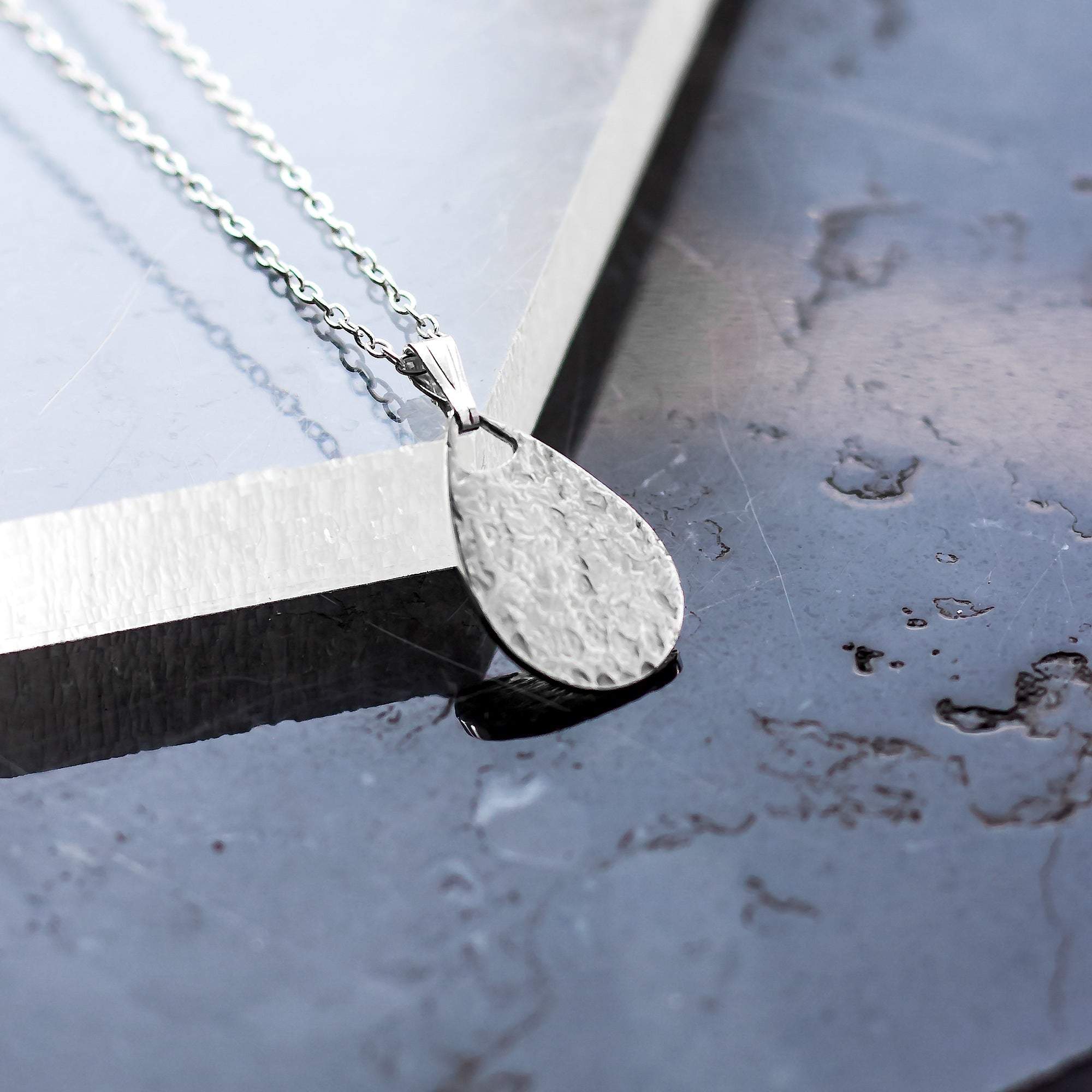 Drip - Hammered Pendant Necklace