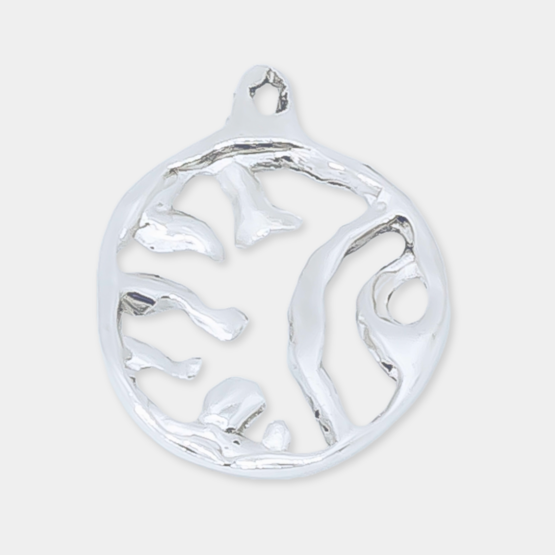 Eyeball Charm - 925 Sterling Silver - Small Pendant