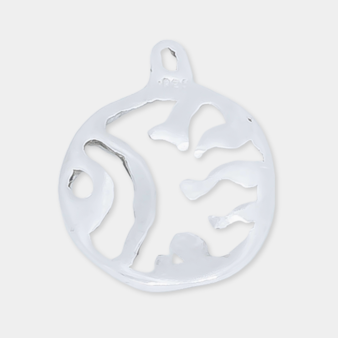 Eyeball Charm - 925 Sterling Silver - Small Pendant