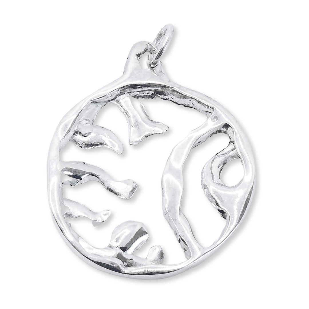 Eyeball Charm - 925 Sterling Silver - Small Pendant