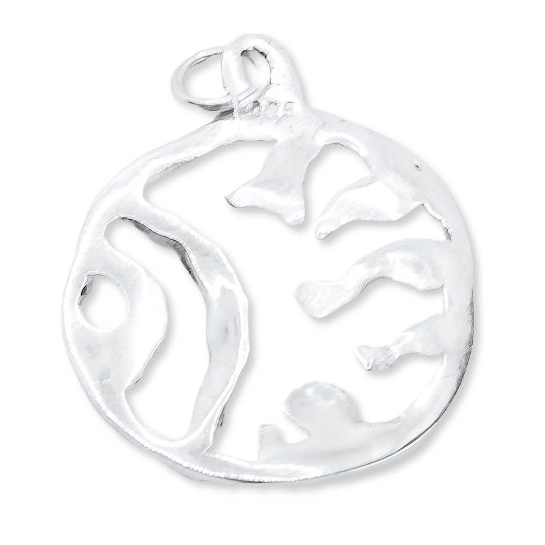 Eyeball Charm - 925 Sterling Silver - Small Pendant