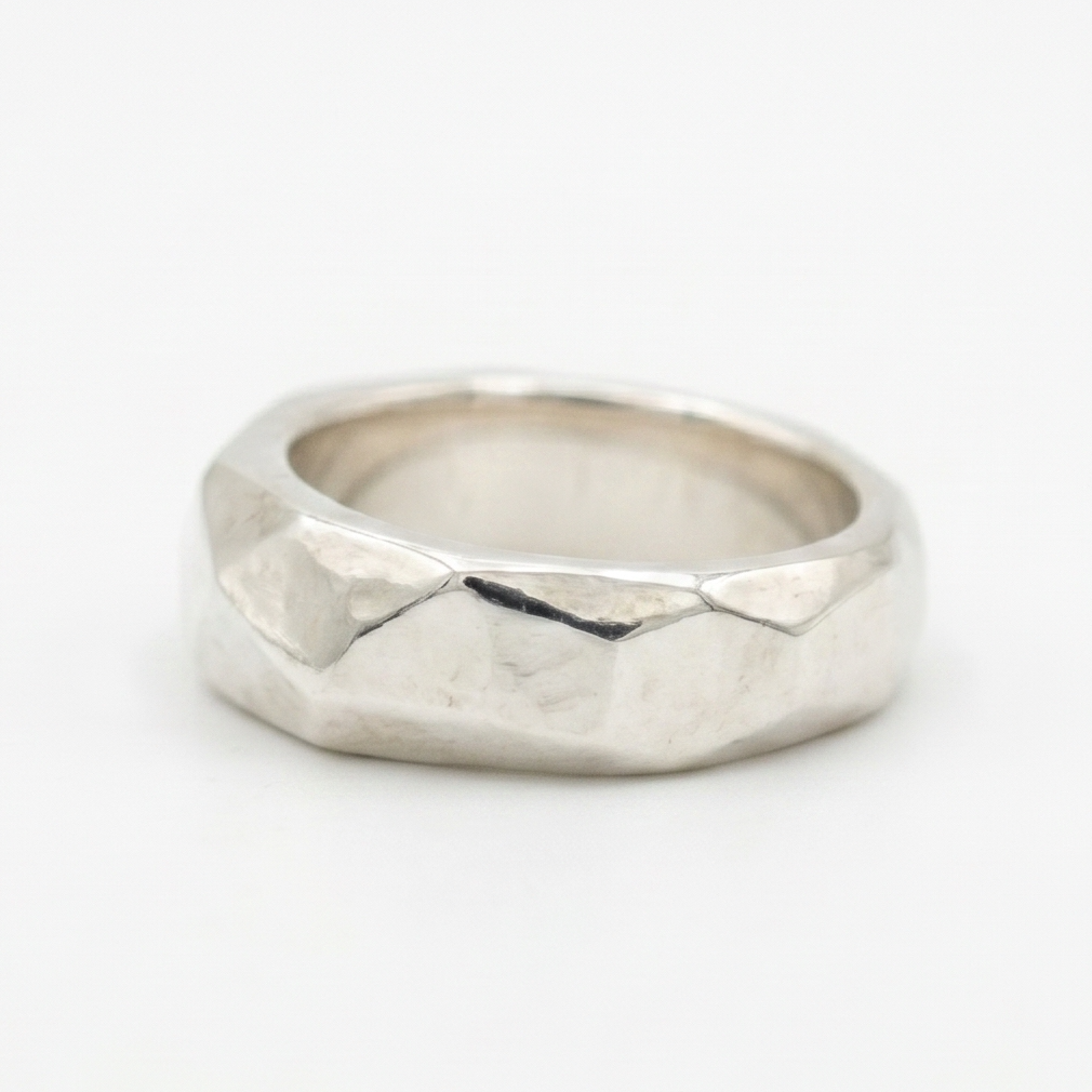 Facet Band Chunky Ring - 925 Sterling Silver - Handcrafted – Stööki
