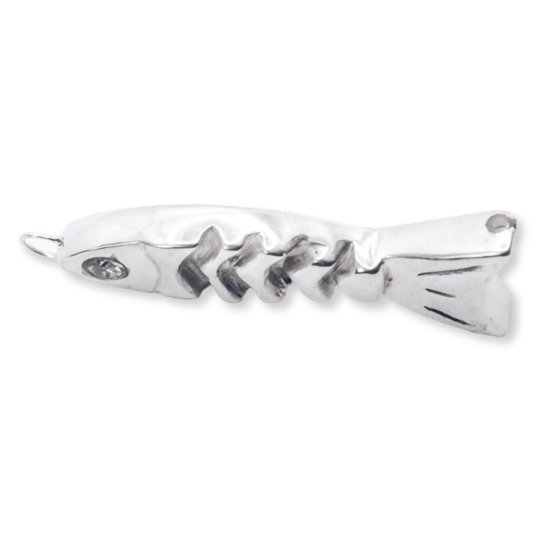 Fish Gemstone Pendant Necklace - 925 Sterling Silver
