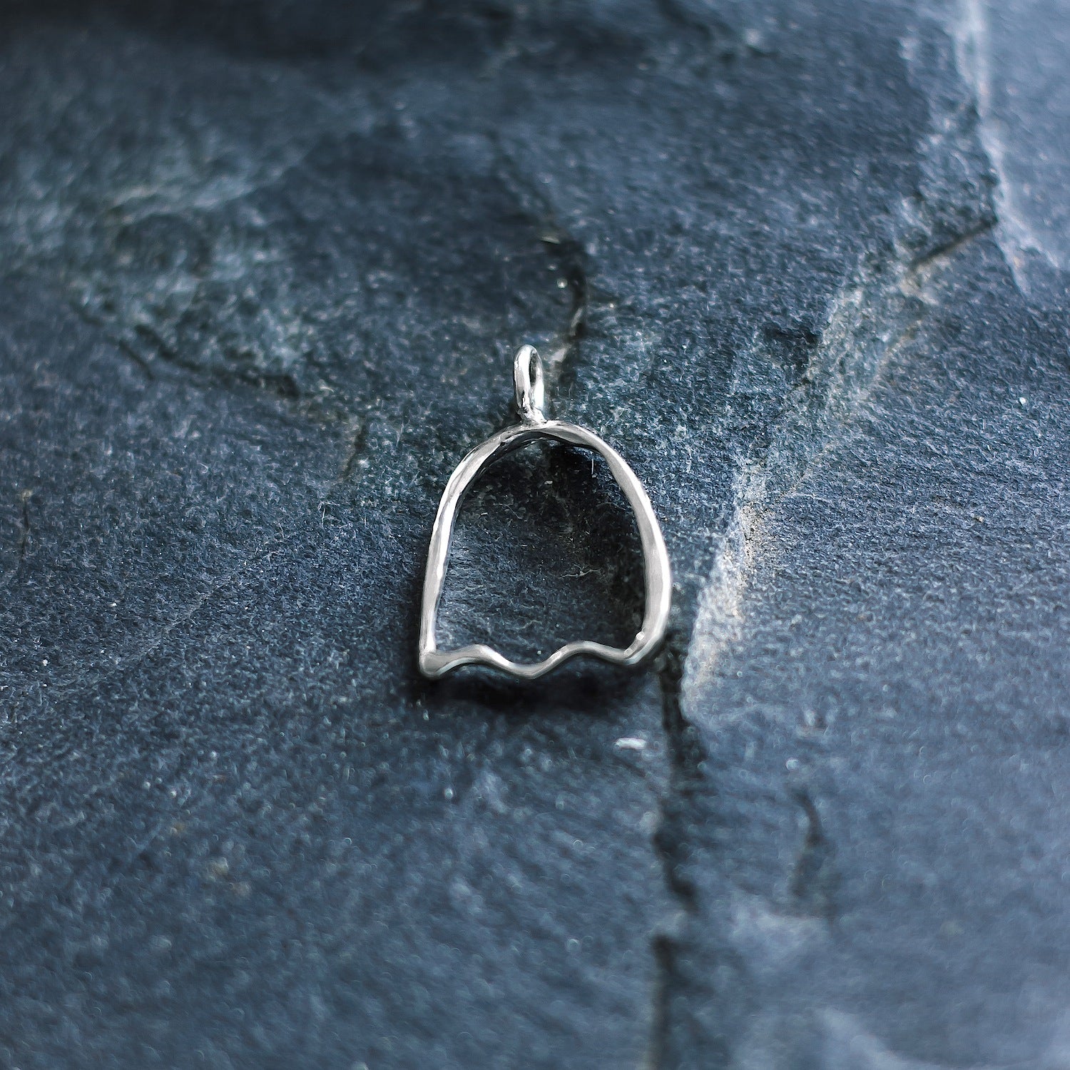 Ghost "Retro" Charm - 925 Sterling Silver - Small Pendant