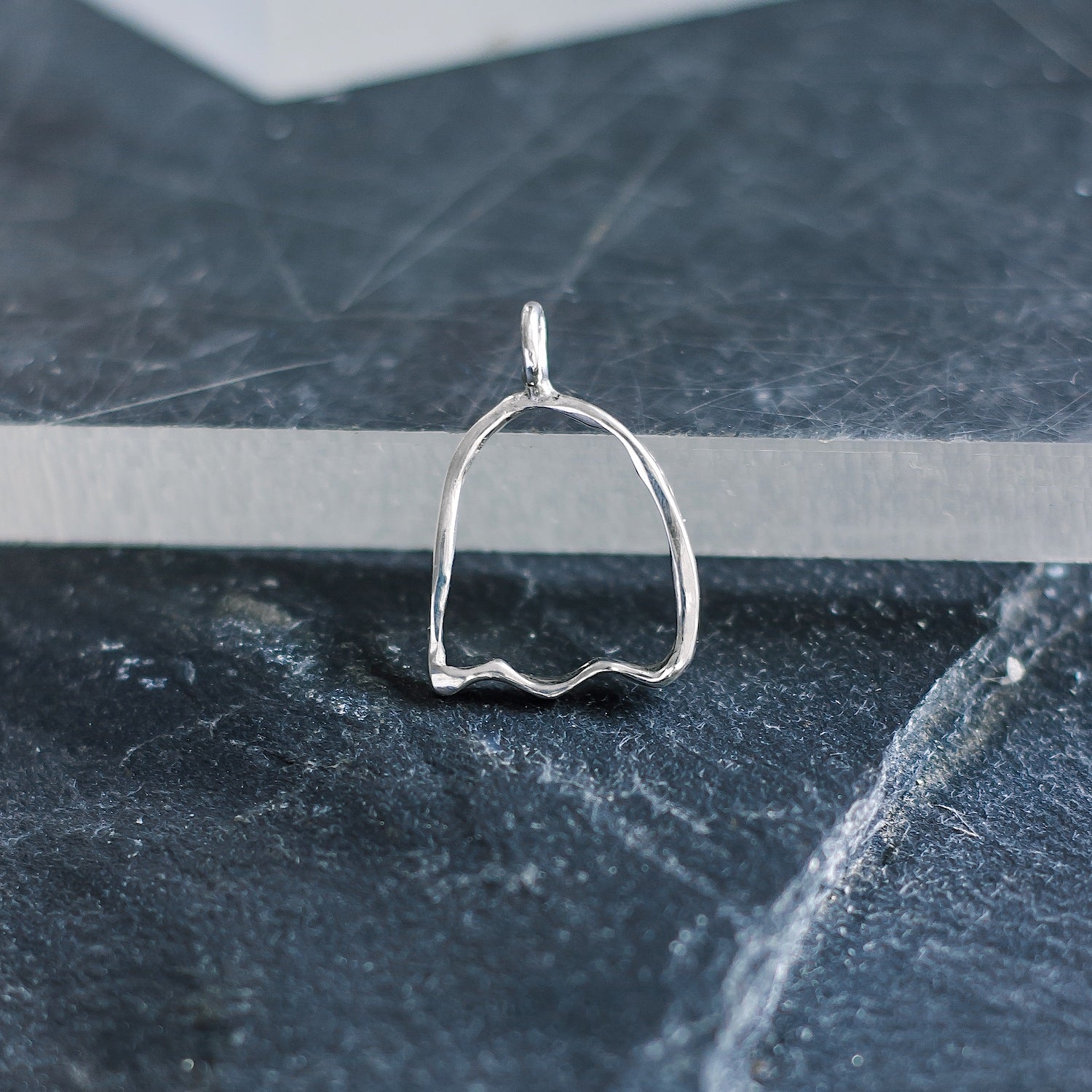 Ghost "Retro" Charm - 925 Sterling Silver - Small Pendant