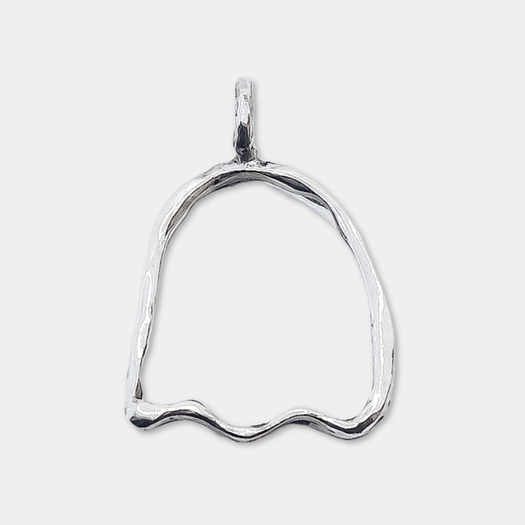 Ghost "Retro" Charm - 925 Sterling Silver - Small Pendant