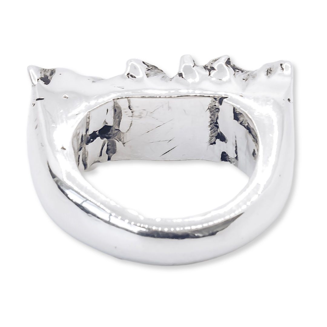 Graffiti Gemstone Yellow Ring - 925 Sterling Silver
