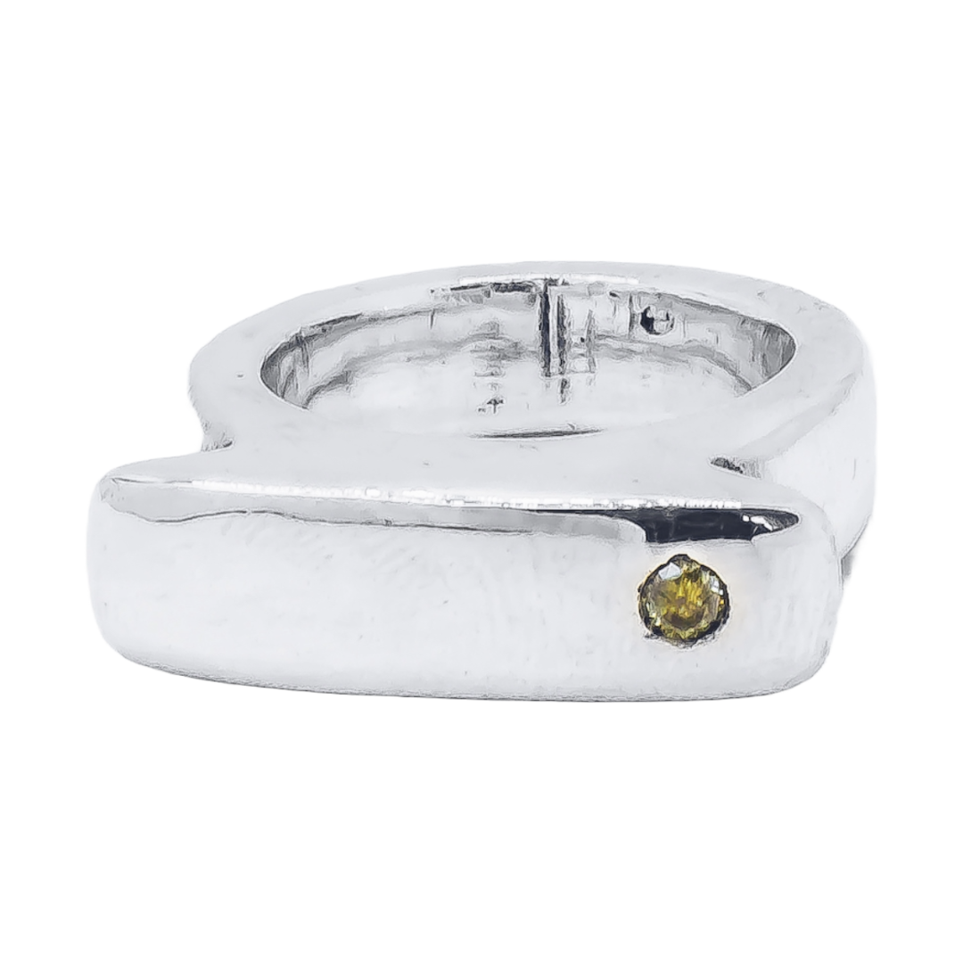 Hammer Yellow Gemstone Ring - 925 Sterling Silver