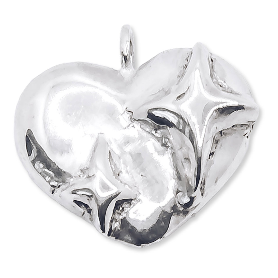 Heart Gemstone Sterling Silver Pendant - 925 Sterling Silver