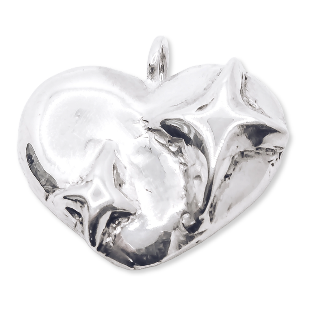 Heart Gemstone Sterling Silver Pendant - 925 Sterling Silver