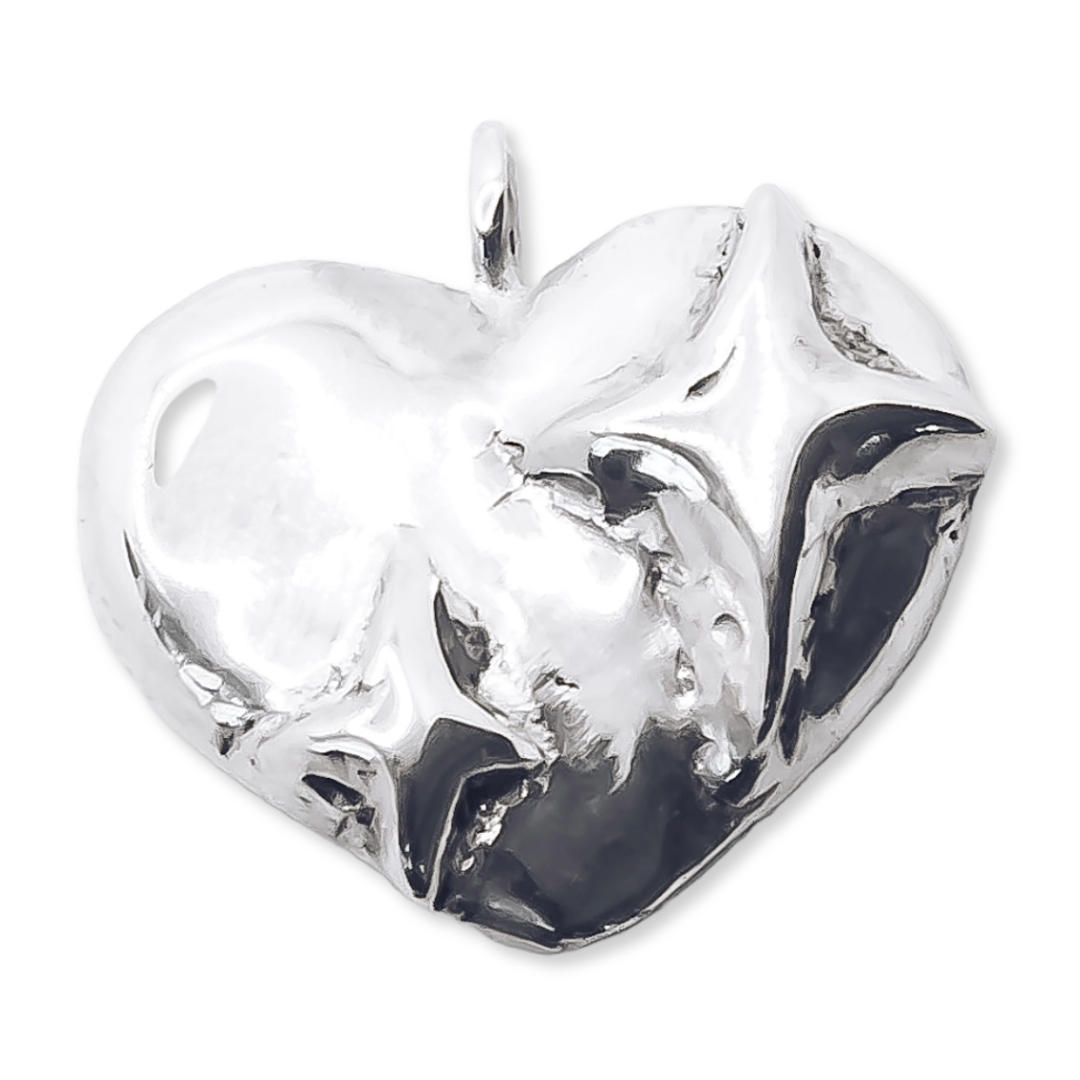 Heart Gemstone Sterling Silver Pendant - 925 Sterling Silver