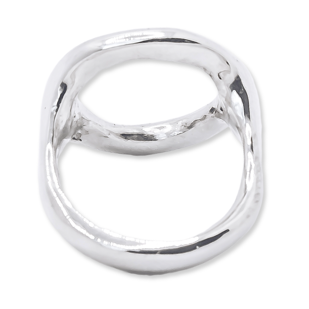 Hollow Circle Silver Ring - 925 Sterling Silver