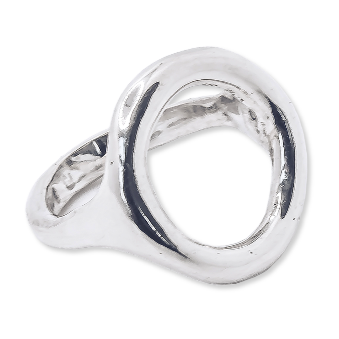 Hollow Circle Silver Ring - 925 Sterling Silver
