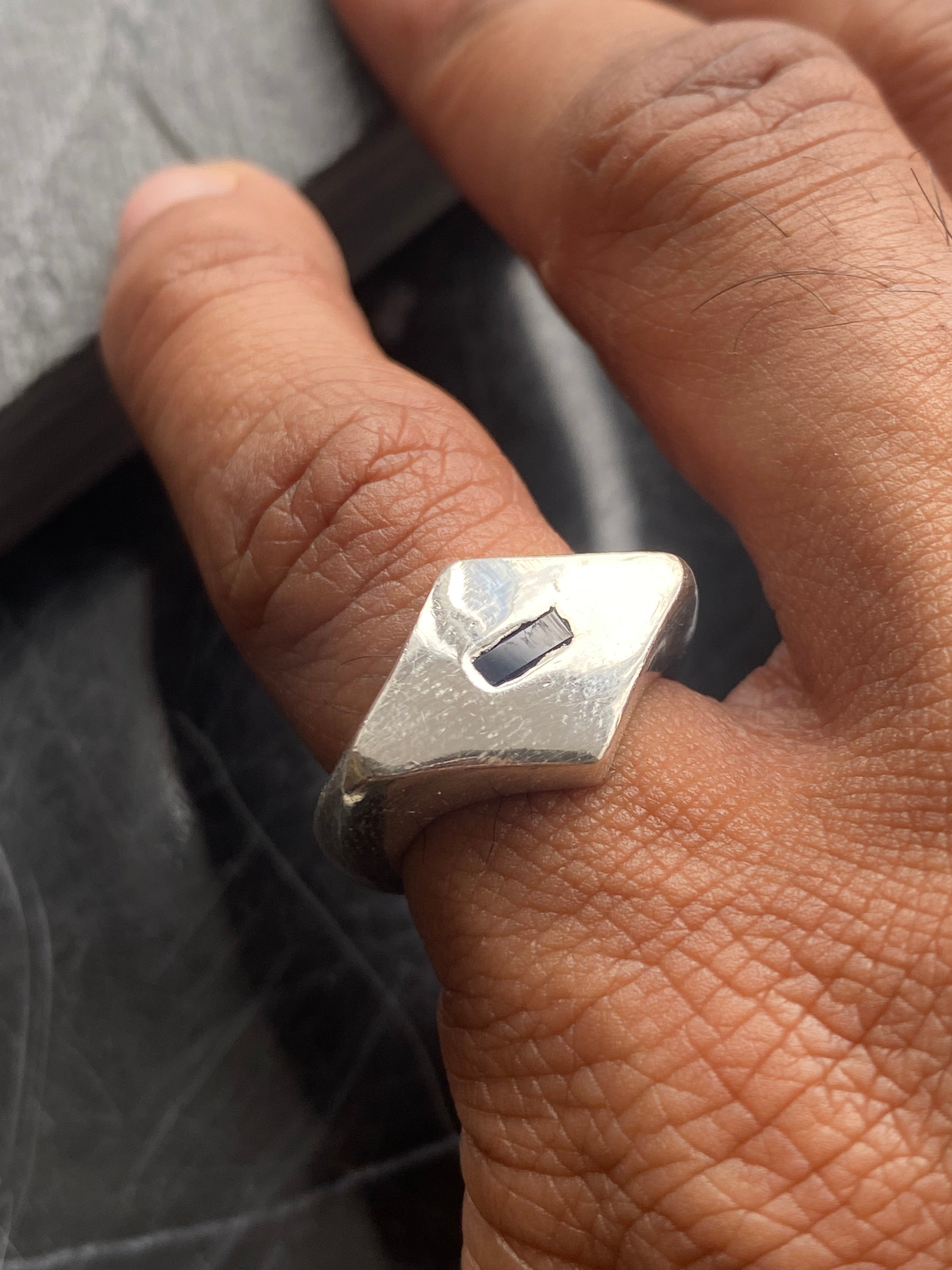 Diamond Blue Gemstone Ring - 925 Sterling Silver