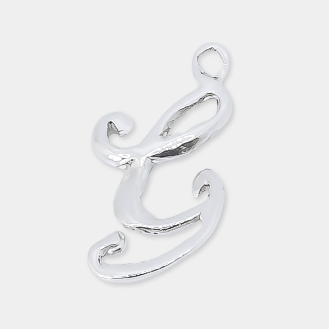 Initial 'Classy' Letter "G" Charm - 925 Sterling Silver - Medium - Customisable Pendant