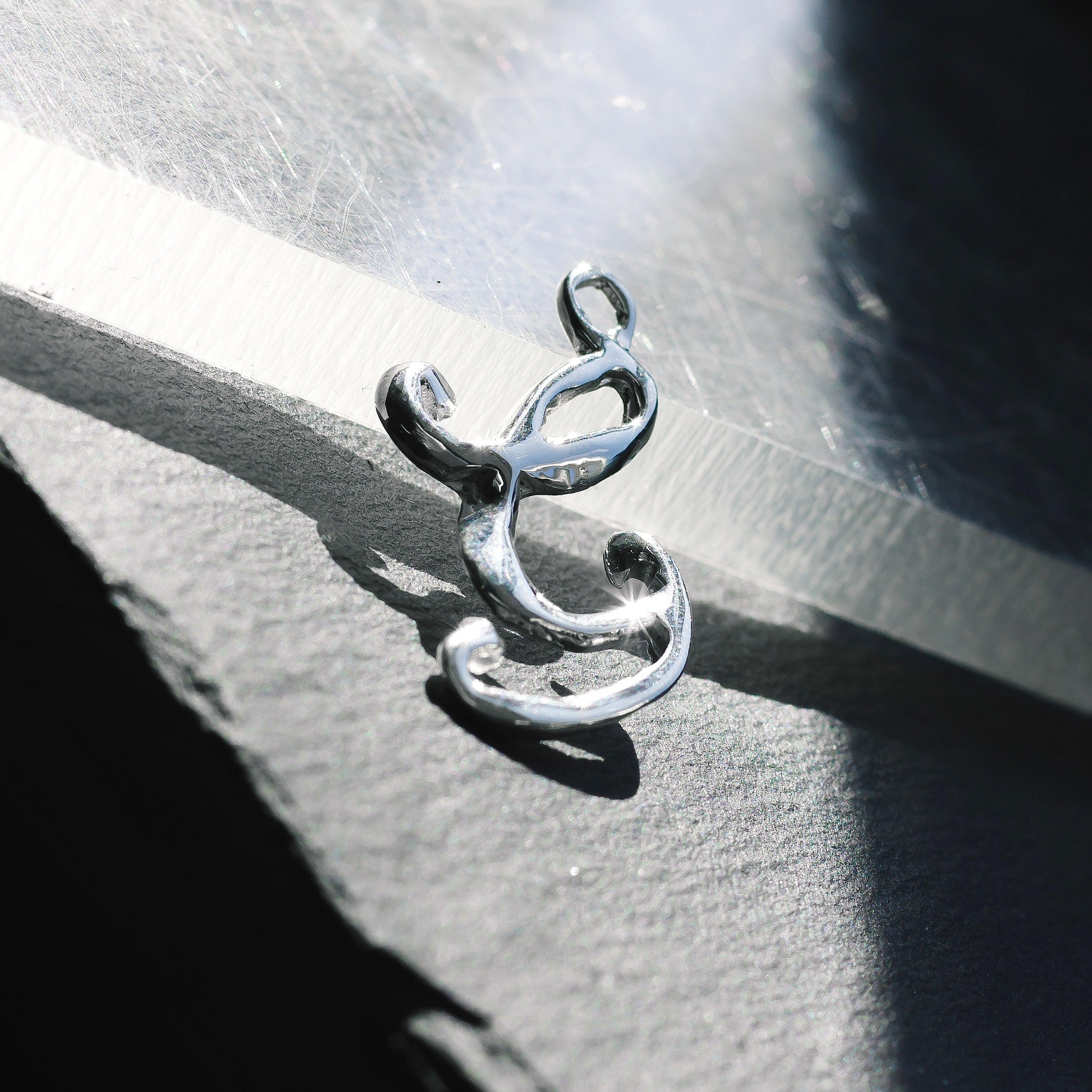 Initial 'Classy' Letter "G" Charm - 925 Sterling Silver - Medium - Customisable Pendant