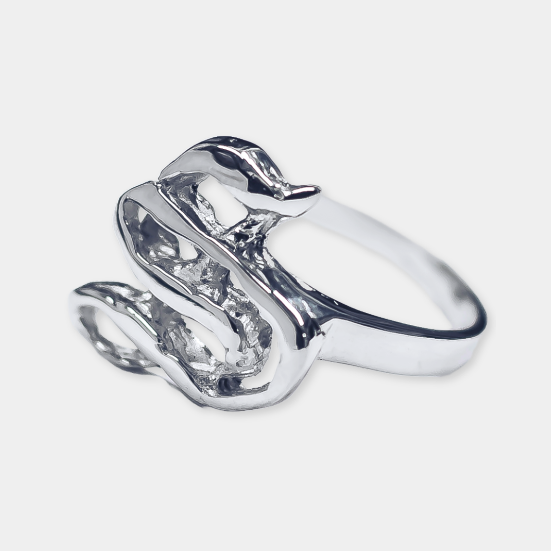 Initial 'Gothic' Letter "S" Ring - 925 Sterling Silver - Customisable