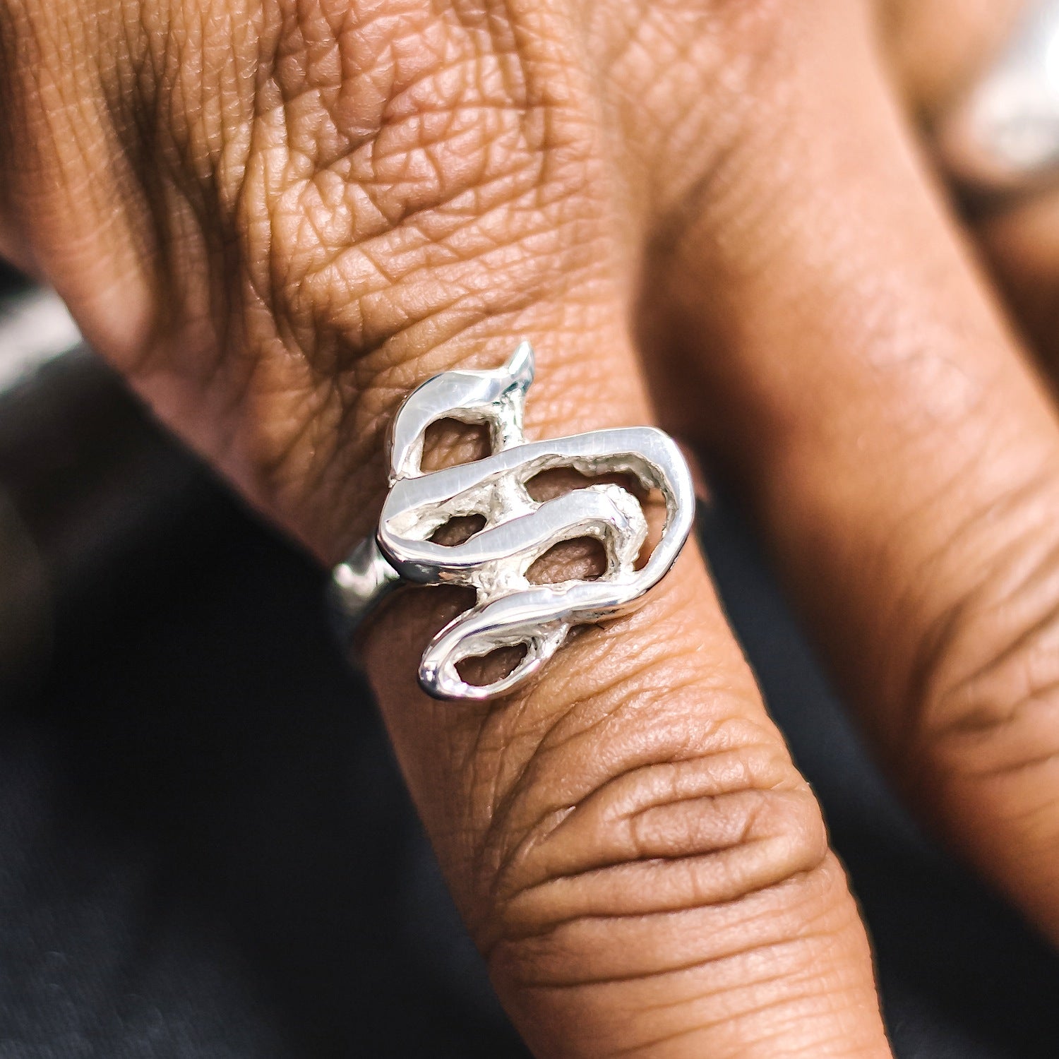 Initial 'Gothic' Letter "S" Ring - 925 Sterling Silver - Customisable