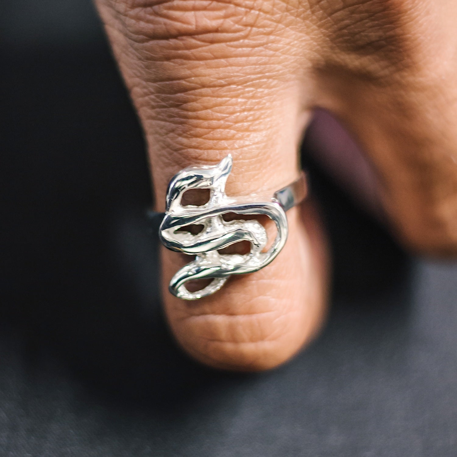 Initial 'Gothic' Letter "S" Ring - 925 Sterling Silver - Customisable