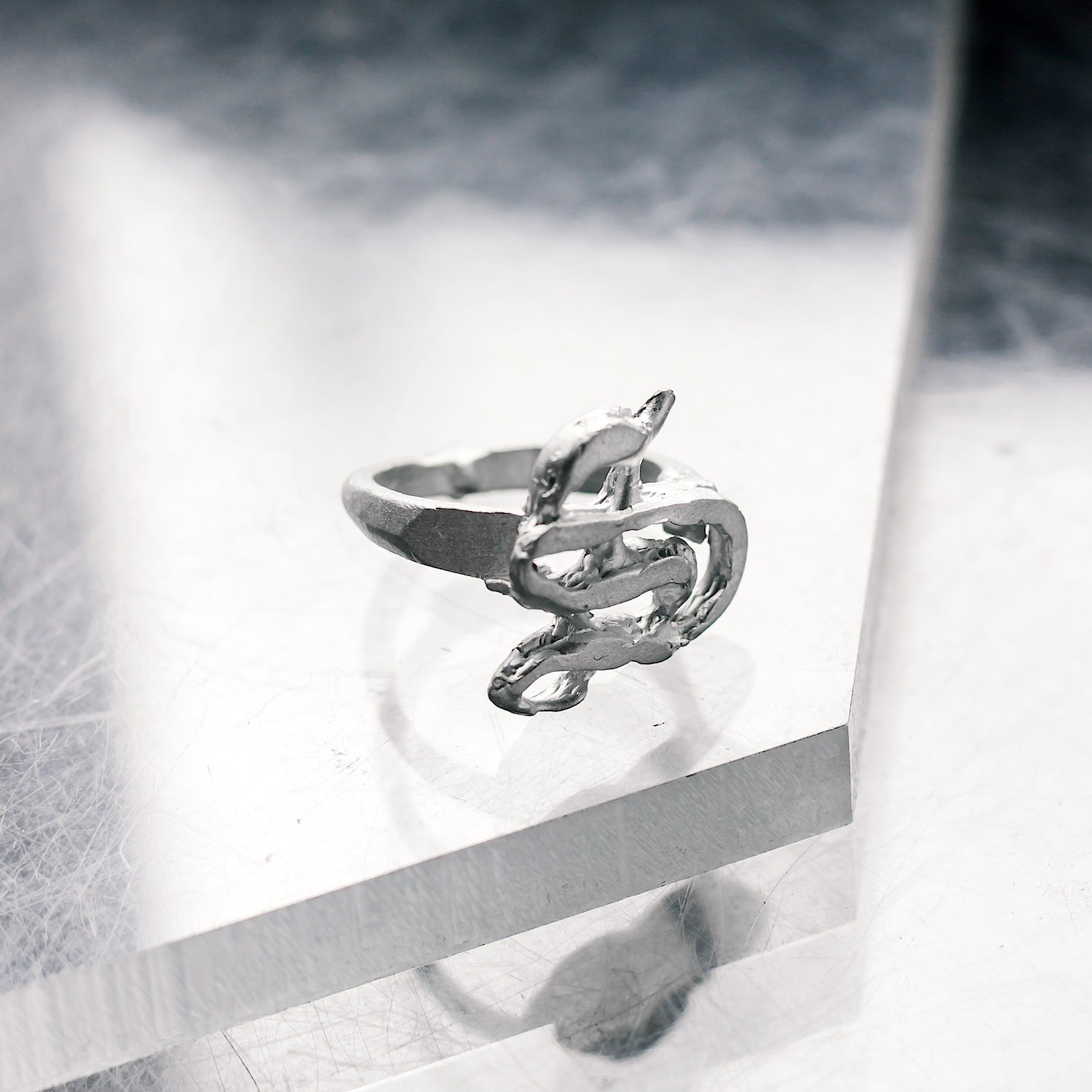 Initial 'Gothic' Letter "S" Ring - 925 Sterling Silver - Customisable