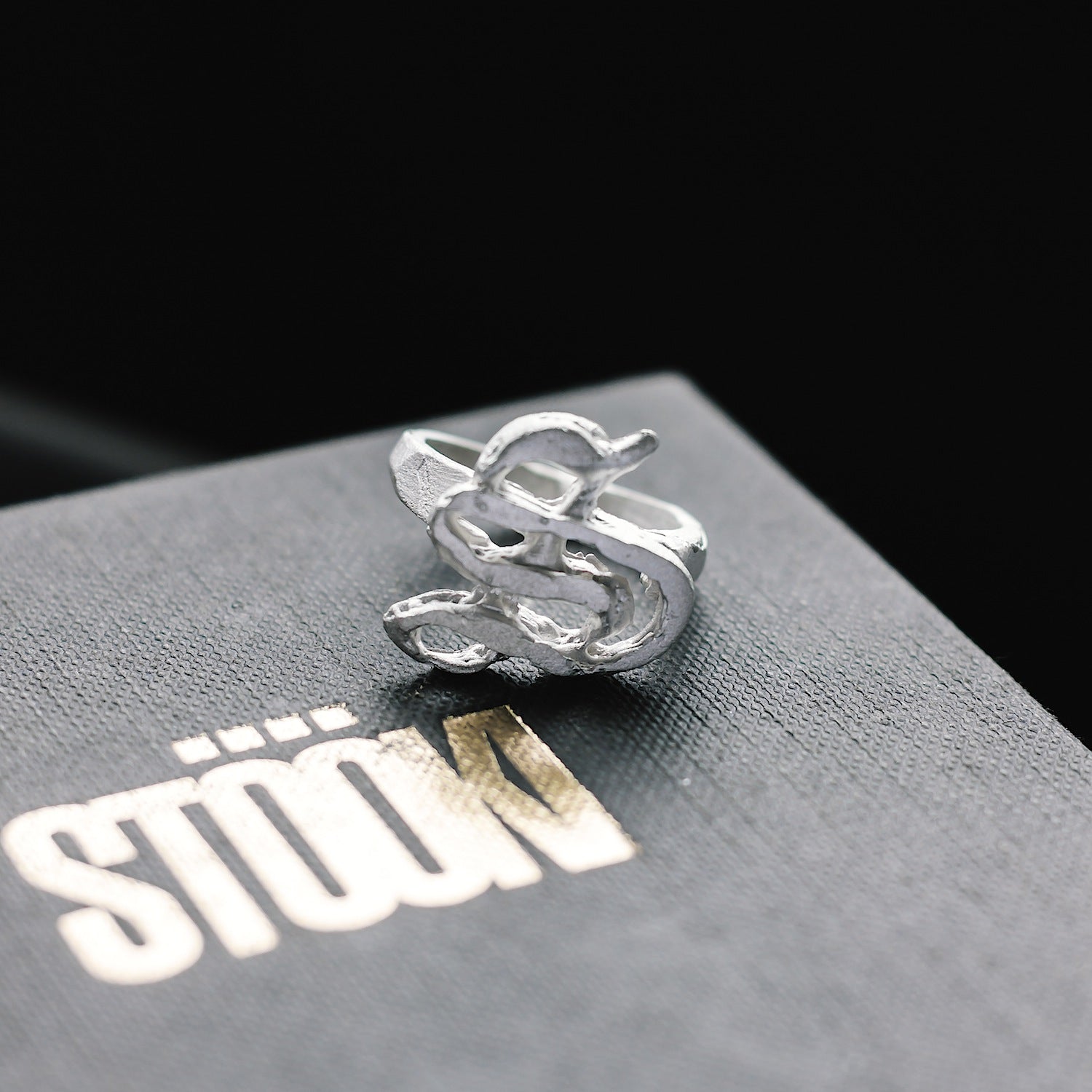 Initial 'Gothic' Letter "S" Ring - 925 Sterling Silver - Customisable