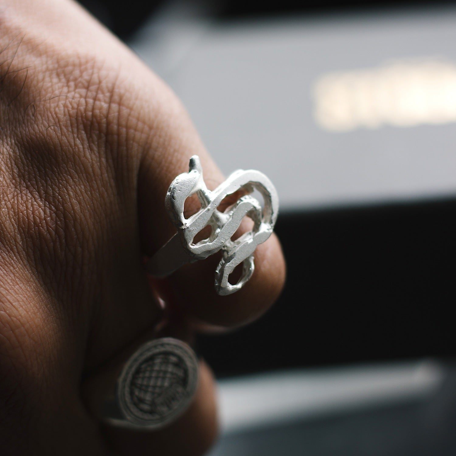 Initial 'Gothic' Letter "S" Ring - 925 Sterling Silver - Customisable