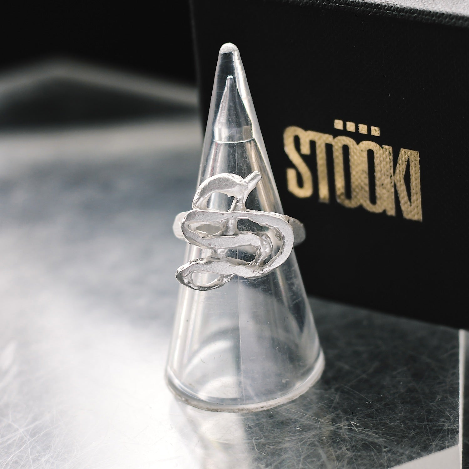 Initial 'Gothic' Letter "S" Ring - 925 Sterling Silver - Customisable