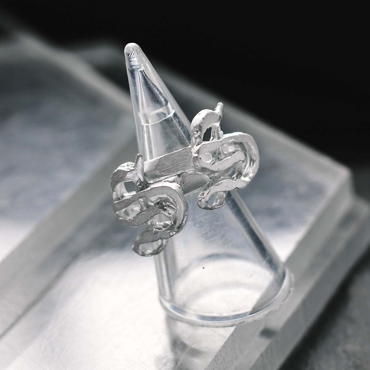 Initial 'Gothic' Letter "S" Ring - 925 Sterling Silver - Customisable