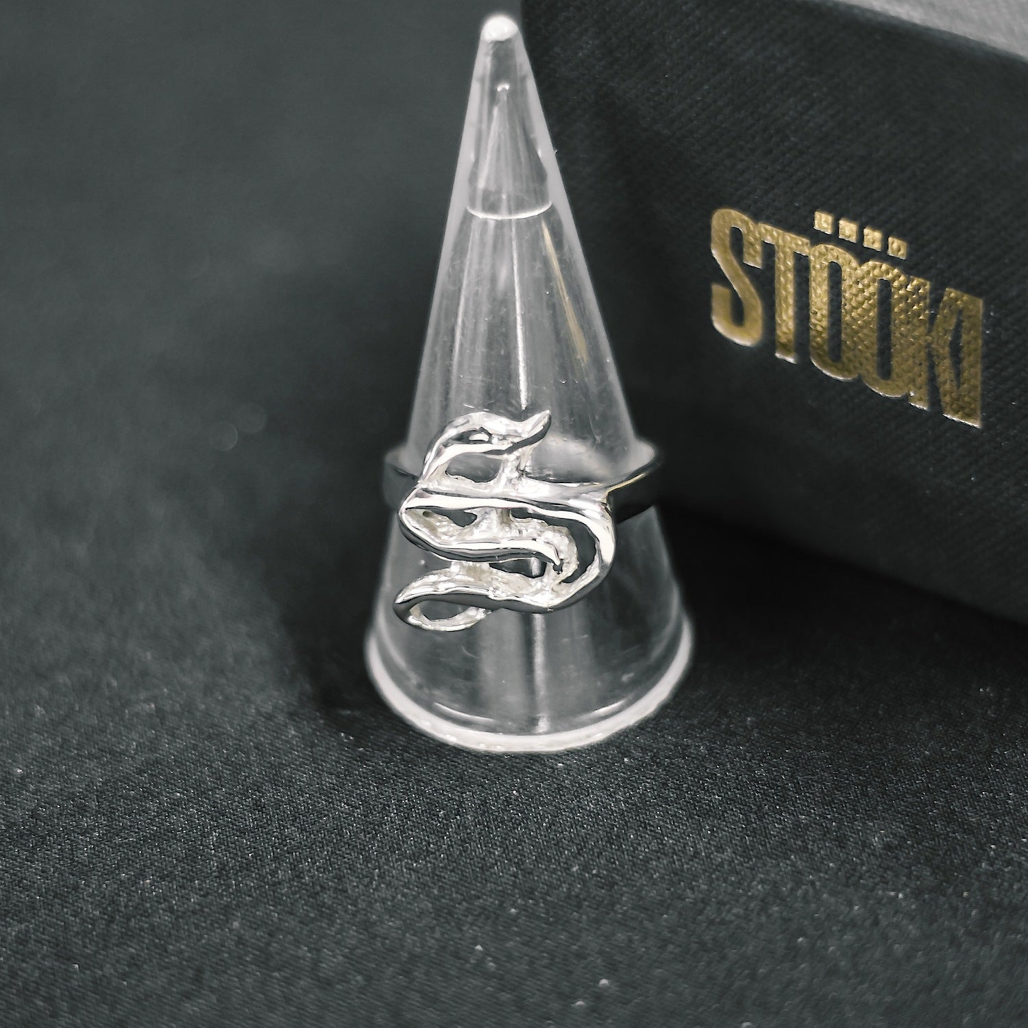 Initial 'Gothic' Letter "S" Ring - 925 Sterling Silver - Customisable