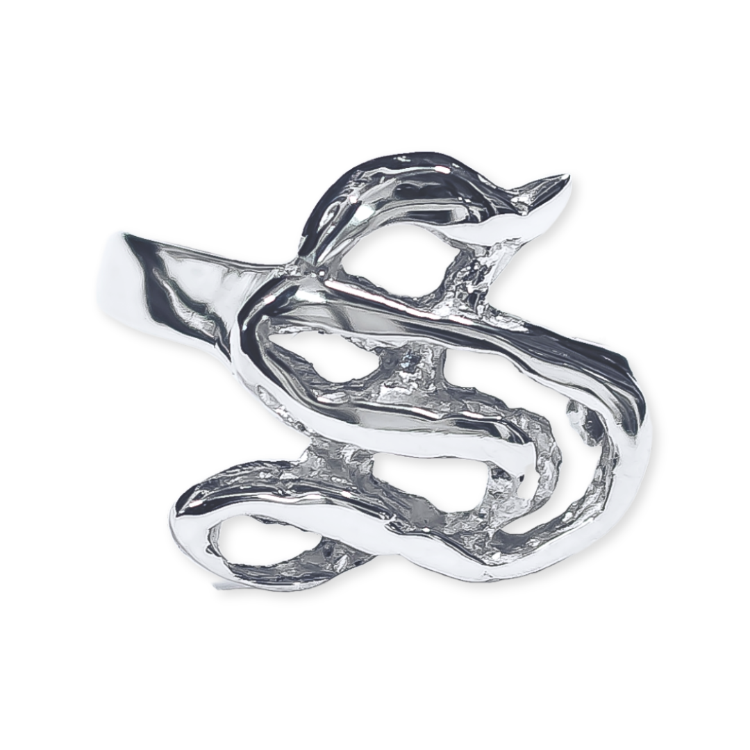 Initial 'Gothic' Letter "S" Ring - 925 Sterling Silver - Customisable